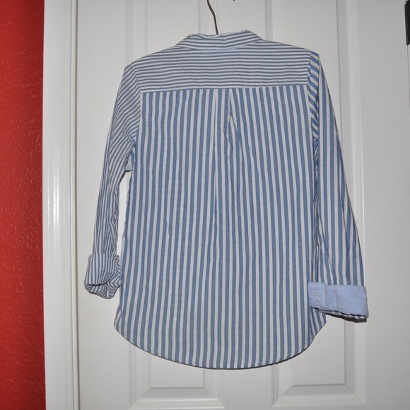 New CAT & JACK Stripe Long-Sleeve Button Up Shirt - Picture 4 of 5